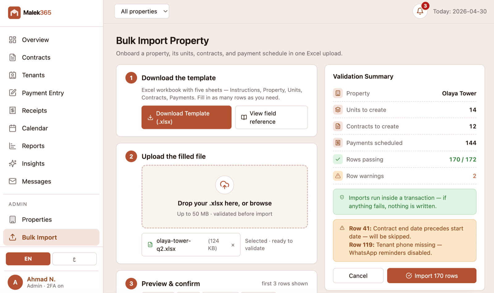 Bulk import